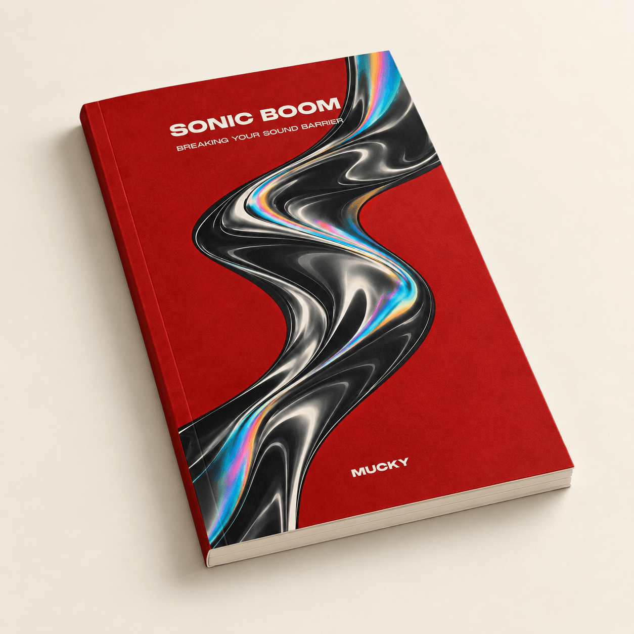 Sonic Boom paperback concept with a red cover and flowing chrome artwork